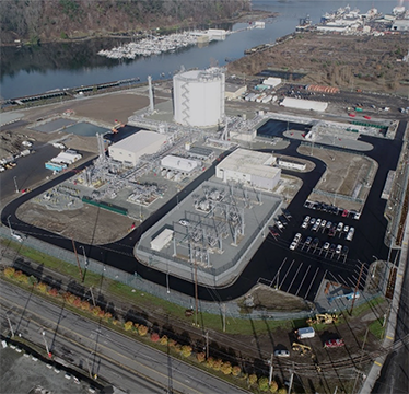Aerial view of Tacoma LNG facility